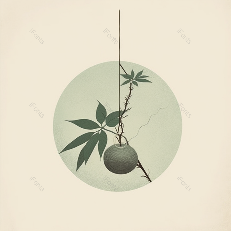 中国古风绿色植物枫叶圆形插画,插画/手绘图,插画/手绘图库,插画/手绘图下载,插画/手绘